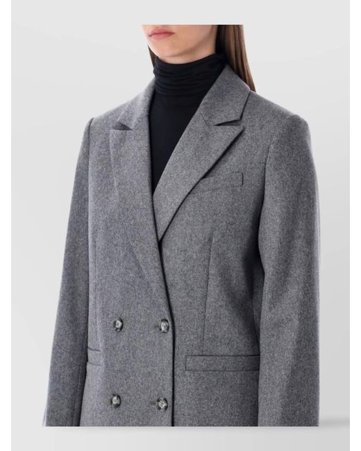 A.P.C. Gray Wool-Blend Double-Breasted Blazer