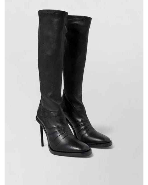 Ann Demeulemeester Black Nappa Stretch High Heel Knee Boots