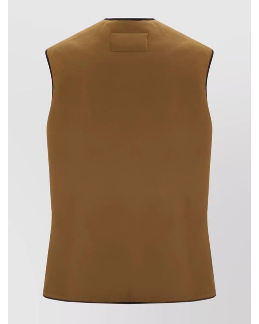 Barbour Brown Faux Fur Reversible Sleeveless Jacket for men