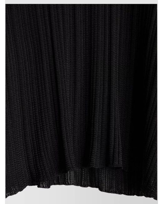 Tom Ford Black Shiny Ribbed Knit Top