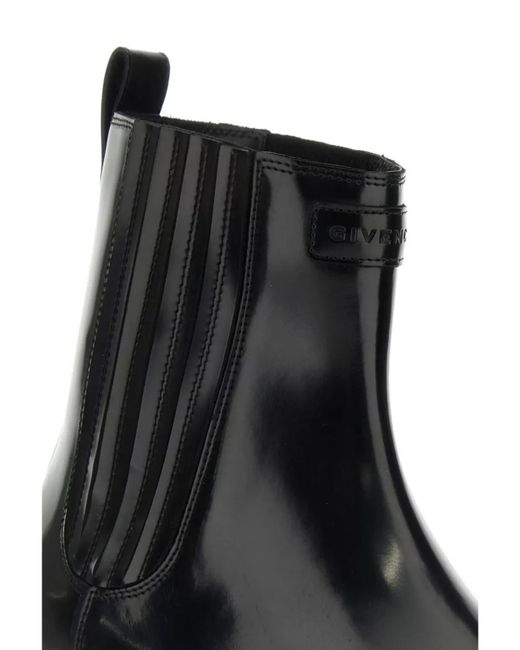 Givenchy Black Streamlined Leather Ankle Boots for men