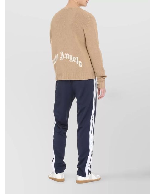 Palm Angels Natural Ribbed Wool Jumper for men