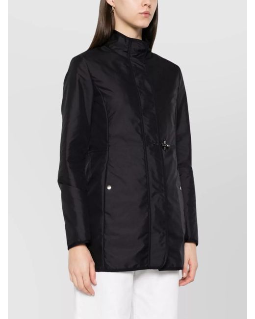 Fay Blue High-Neck Short Jacket