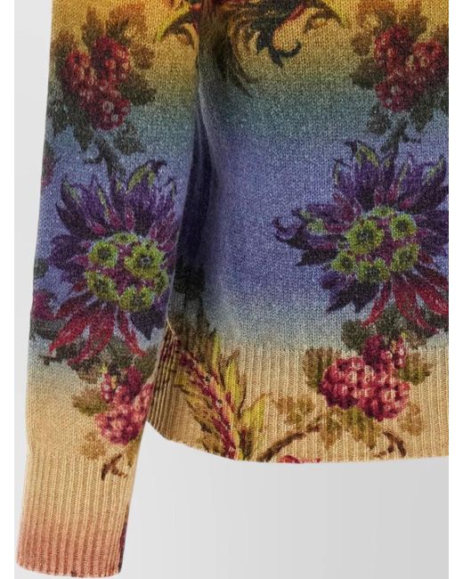 Etro Blue Dégradé Jacquard Sweater