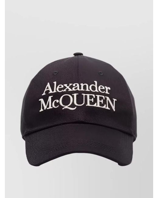McQueen Blue Cotton Baseball Cap for men