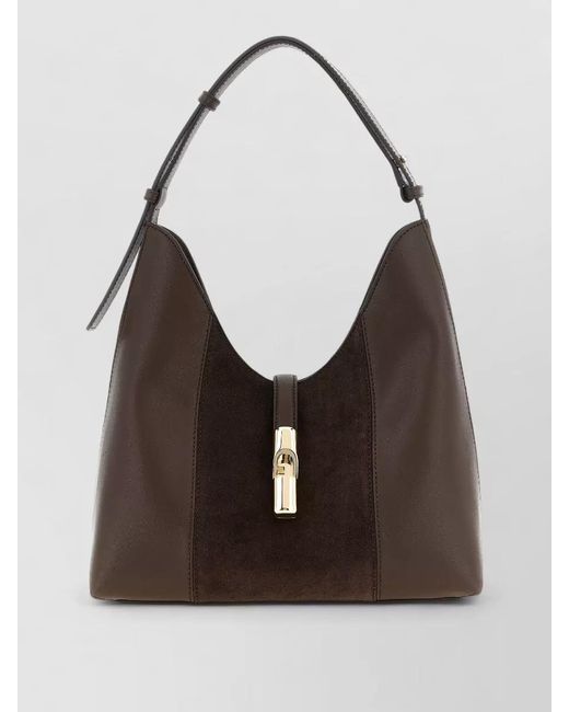Furla Brown Goccia M Tote Bag Shoulder Strap