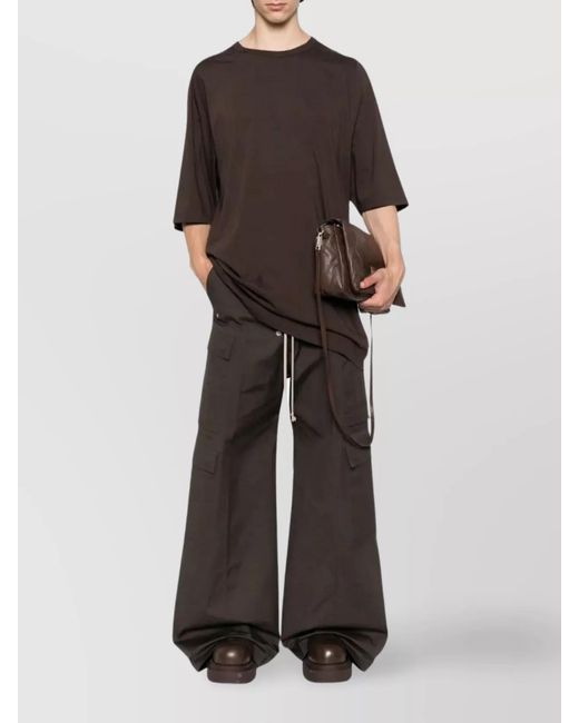 Rick Owens Brown Cotton Oversized Short-Sleeve T-Shirt for men