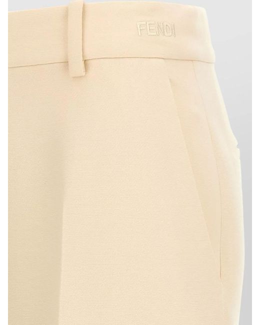 Fendi Natural Silk Tailored Trousers