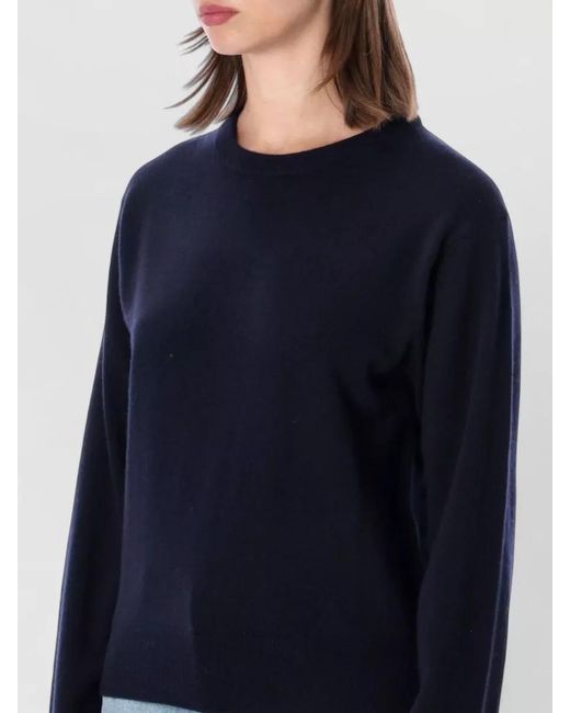 Extreme Cashmere Blue March Crew Neck Lightweight Rib Knit Sweater