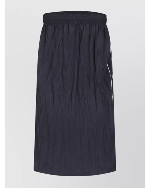 Balenciaga Blue Drawstring Skirt With Side Stripe Design
