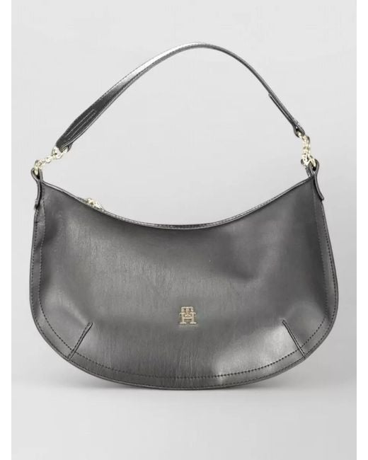 Tommy Hilfiger Gray Leather Shoulder Bag