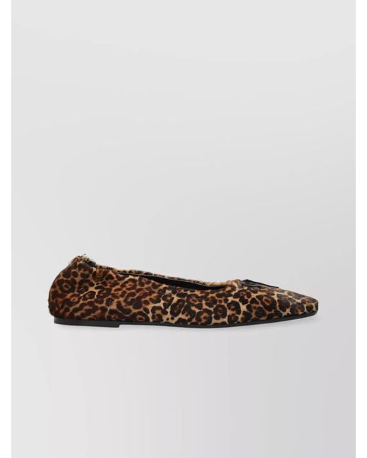 Golden Goose Deluxe Brand Red Leopard-Print Leather Ballerina Shoes