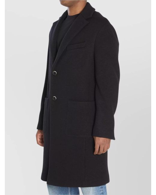 Barena Black Wool Relaxed-Fit Single-Breasted Coat for men