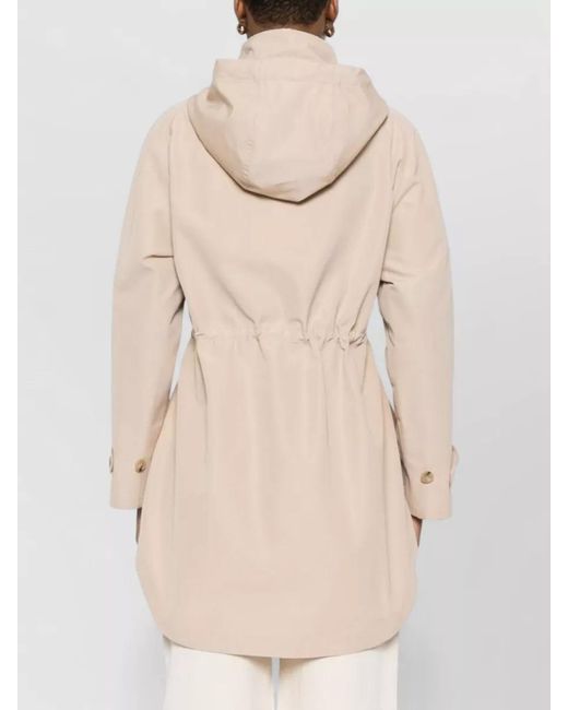 Fay Natural Hooded Midi Parka Coat