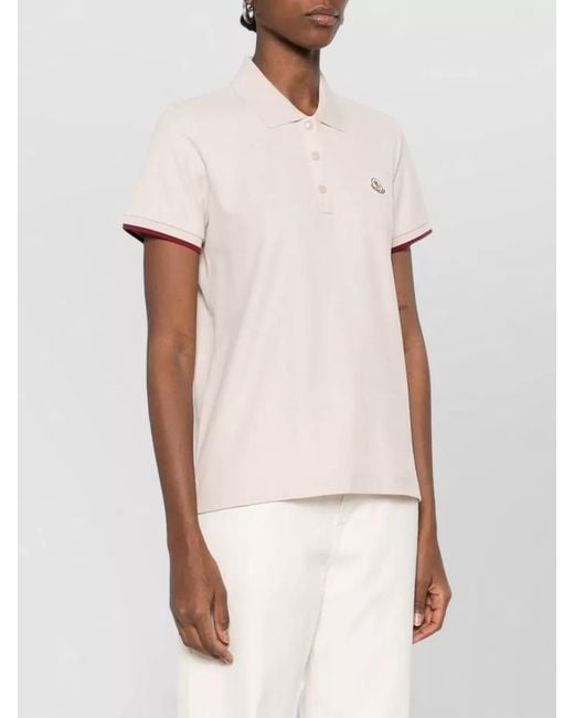 Moncler Natural Cotton Short-Sleeve Polo Shirt