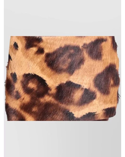LA ROSE Brown Animal Print Flat Sole Open Toe Sandals