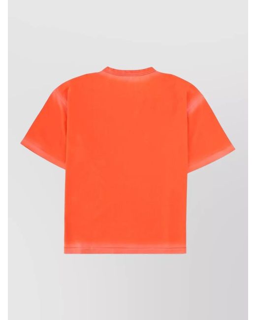 YMC Orange Short Sleeve Crew Neck Shirt Pocket for men
