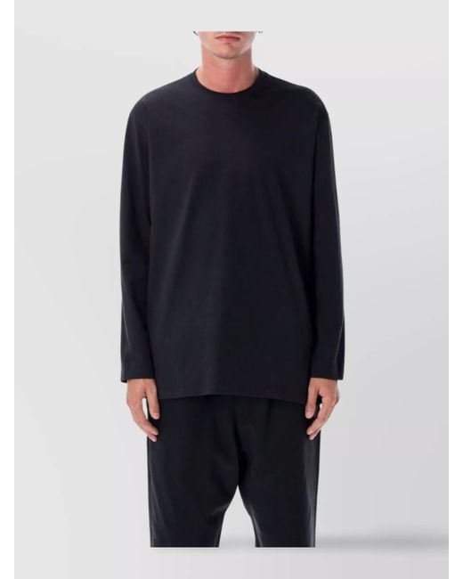 Y-3 Blue Cotton Long-Sleeve T-Shirt for men