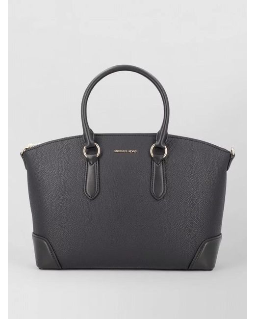 Michael Kors Black Logo Tote Bag Structured Handles Strap