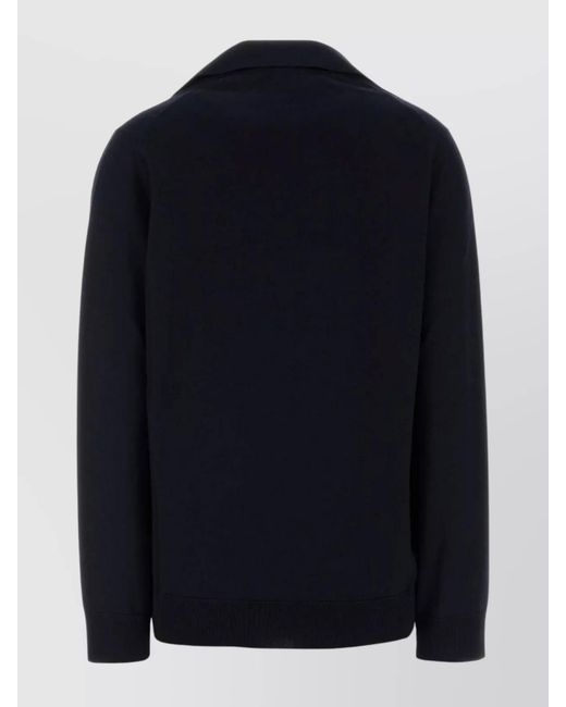 Gucci Blue Wool Oversized V-Neck Polo Sweater