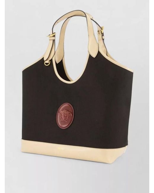 Versace Black Large Leather Tote Bag