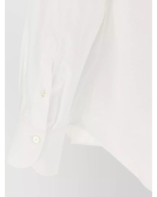 Finamore 1925 White Napoli Shirt Button Down Collar Cuffs for men