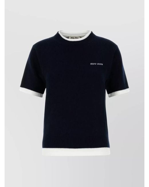 Miu Miu Blue Cashmere Sweater
