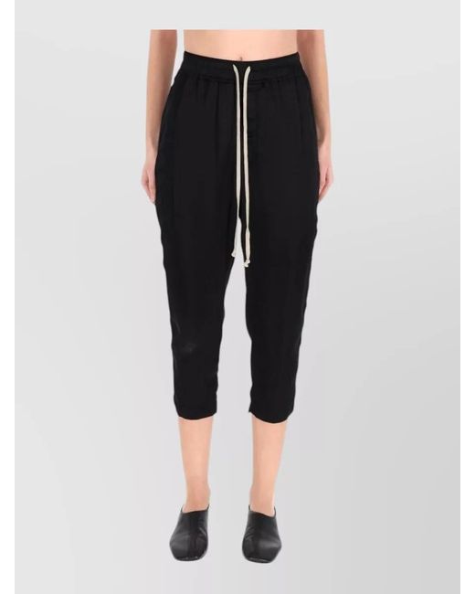 Rick Owens Black Cropped Trousers