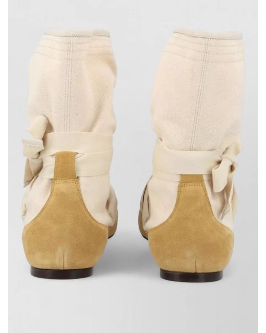 Isabel Marant Natural Canvas Ballerina Shoes Ankle Length