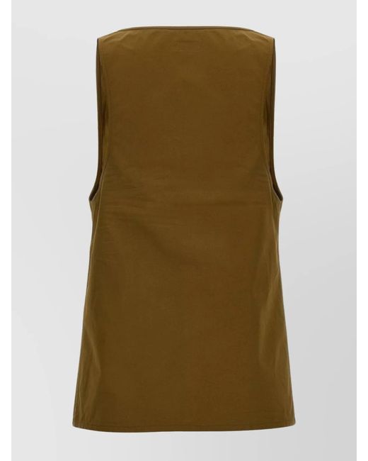 Saint Laurent Green Cotton Linen Top