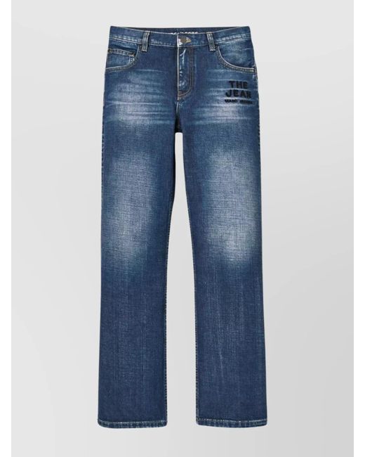Marc Jacobs Blue Belt Loops Five-Pocket Style Faded Effect