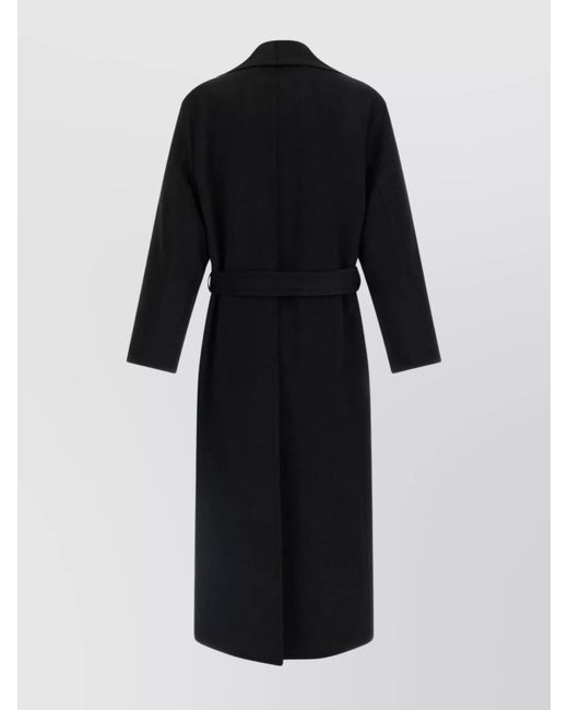 Tom Ford Black Cashmere Wool Belted Shawl Coat for men