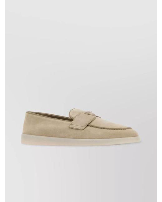 Prada Multicolor Round Toe Suede Loafers for men