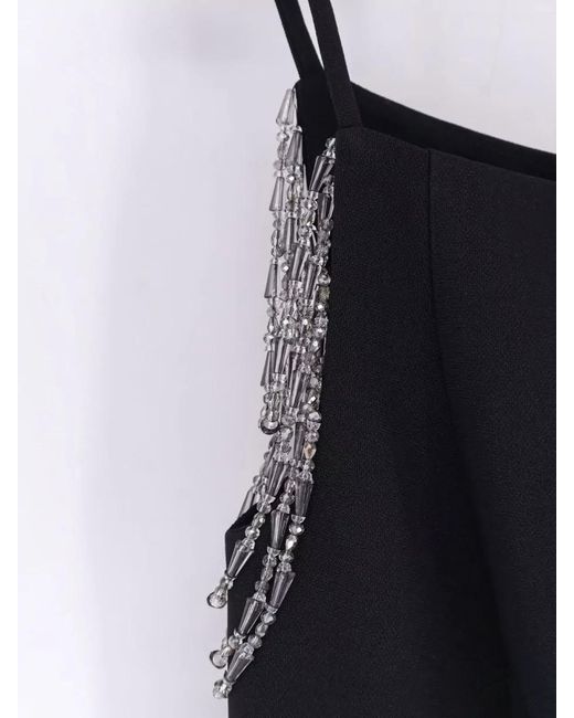 Pinko Blue Embellished Square-Neck Midi Dress