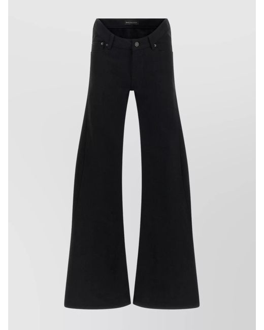 Balenciaga Black Denim Flared Trousers