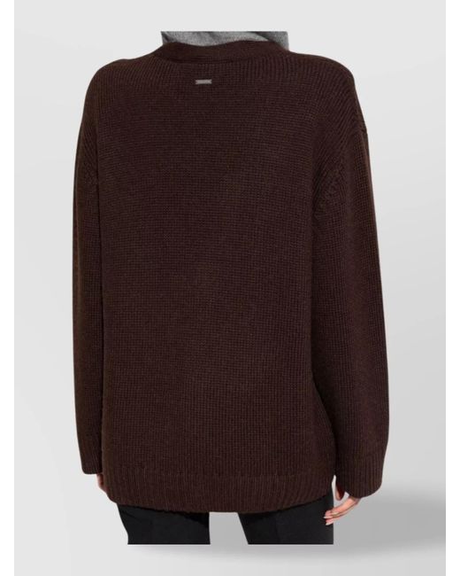 DSquared² White Wool V-Neck Ribbed-Knit Cardigan