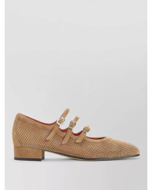 CAREL PARIS Brown Ariana Split Suede Mary Jane Pumps