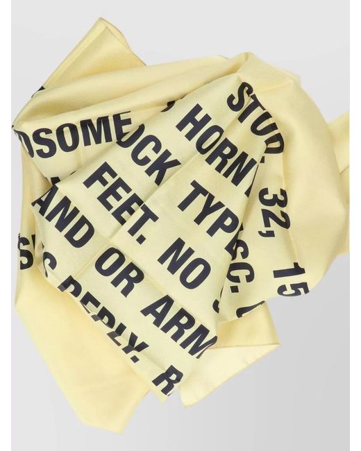 Martine Rose Metallic Square Lightweight Scarf Featuring Text Print for men
