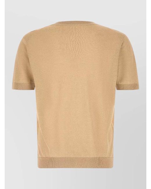 Zanone Natural Ice Lino Crew Neck Short Sleeve Sweater for men