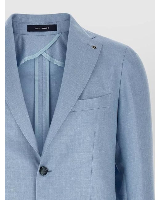 Tagliatore Blue Virgin Wool Blazer for men