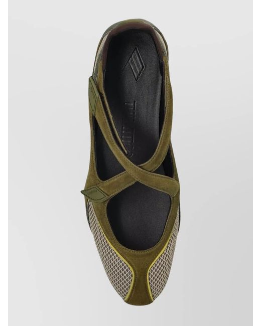 The Attico Green Suede Leather Ballerina Flats