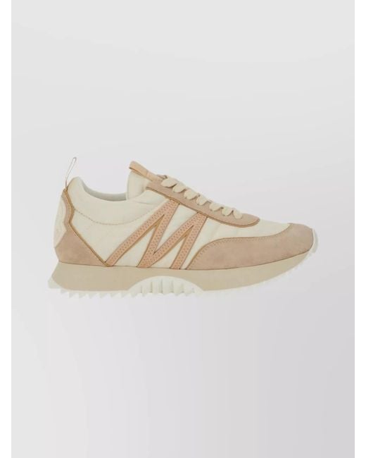 Moncler White Leather Low-Top Sneakers