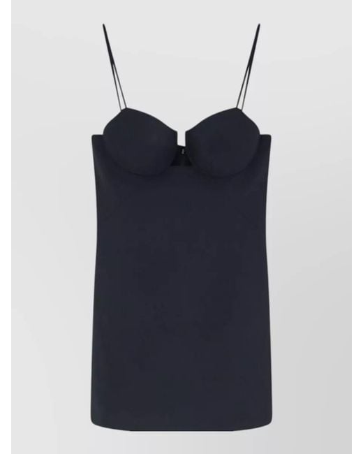 Givenchy Blue Satin Mini Dress Cutaway Design