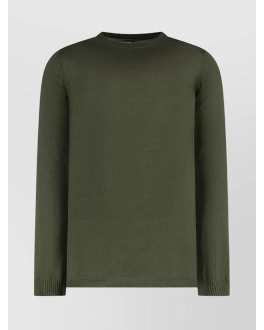 Rick Owens Green Virgin Wool Crew-Neck Sweater for men