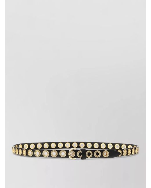 Pinko White Crystal Studded Belt