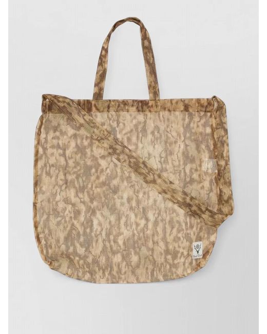 South2 West8 Natural Mesh Tote Bag Dual Handles Shoulder Strap for men