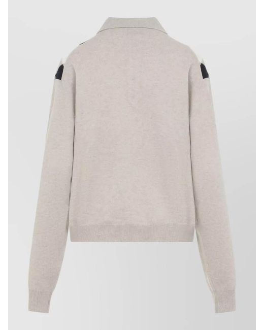 Miu Miu Natural Collared Sweater Long Sleeves Regular Fit