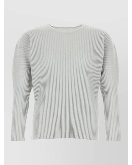 Homme Plissé Issey Miyake Gray Pleated T-Shirt for men