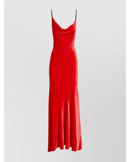 Philosophy Red Velvet Asymmetric Maxi Dress