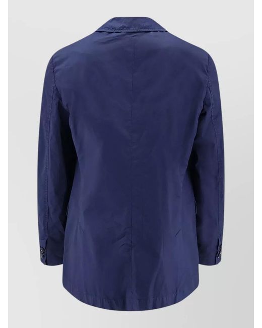 Aspesi Blue Long Sleeve Blazer Front Pockets Lapel for men
